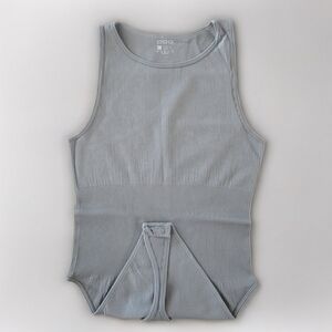 OQQ Ribbed Bodysuit, Grey - L